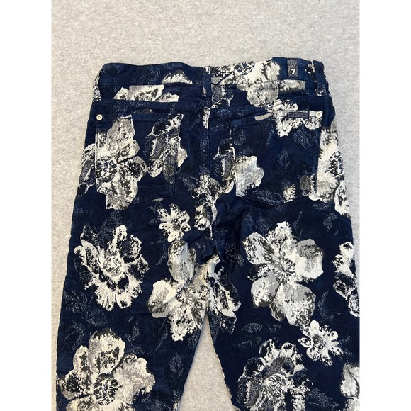 7 For All Mankind Skinny Jeans Womens Size 28 Mid Rise Stretchy Floral Denim USA - Picture 9 of 13